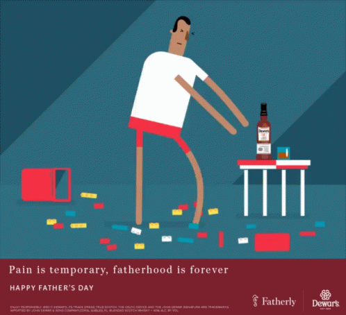 A Poster For Father 'S Day With A Man Playing With Lego GIF