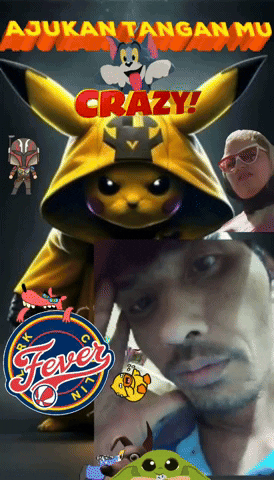 A Poster For Fever City With A Picture Of A Man And A Pikachu GIF