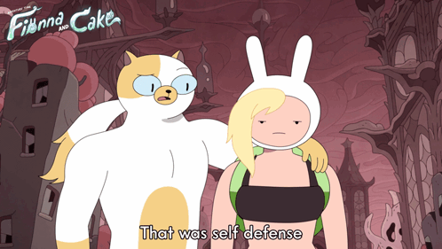 A Poster For Finna And Cake Shows A Cat And A Woman GIF