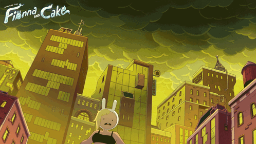 Finna And Cake Cityscape Poster GIF