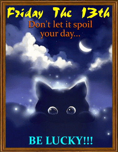 A Poster For Friday The 13Th With A Picture Of A Cat GIF
