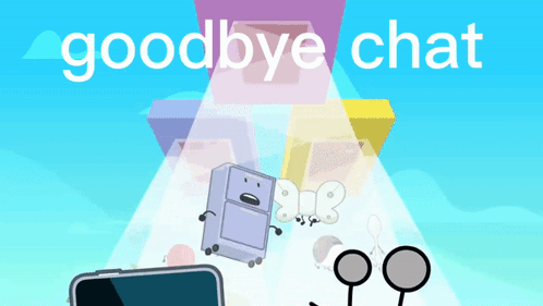 A Poster For Goodbye Chat Shows A Refrigerator And Balloons GIF