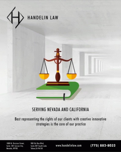 Handelin Law Poster With Justice Scale On Book GIF