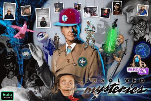 A Poster For Hulu Originals Shows A Man In A Hat GIF