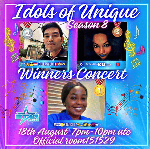 A Poster For Idols Of Unique Season 8 Winners Concert On August 18Th GIF