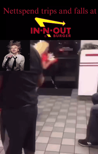 a poster for in n out burger with a picture of a child on it