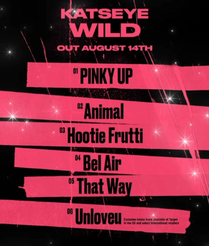 A Poster For Katseye Wild Shows The Track List GIF