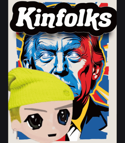 A Poster For Kinfolk 'S Shows A Man Wearing A Yellow Beanie GIF
