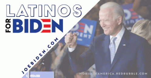 Latinos For Biden Poster With Fist Bump GIF