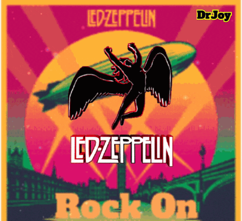 A Poster For Led Zeppelin Rock On GIF
