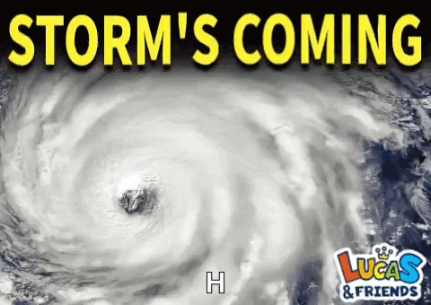 A Poster For Lucas & Friends Shows A Hurricane GIF