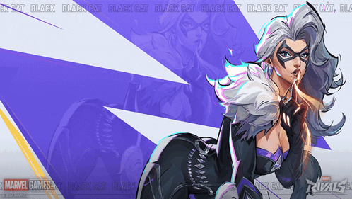 A Poster For Marvel Rivals Shows A Black Cat GIF