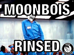 A Poster For Moonboys Rinsed Shows A Man In A Prison Uniform GIF