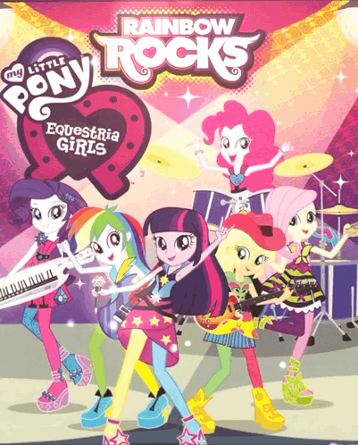 A Poster For My Little Pony Rainbow Rocks GIF