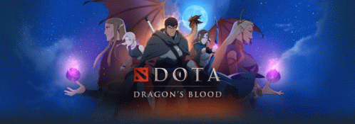 A Poster For N Dota Dragon 'S Blood Shows A Group Of Characters GIF