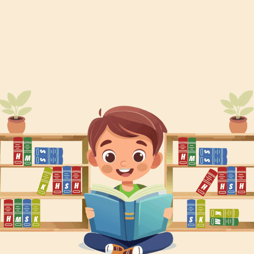 A Poster For National Book Lovers Day Shows A Boy Sitting On The Floor Reading A Book GIF
