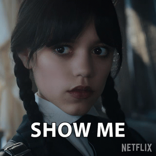 A Poster For Netflix Shows A Girl With Pigtails And The Words Show Me GIF