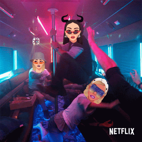 A Poster For Netflix Shows A Group Of People Dancing GIF
