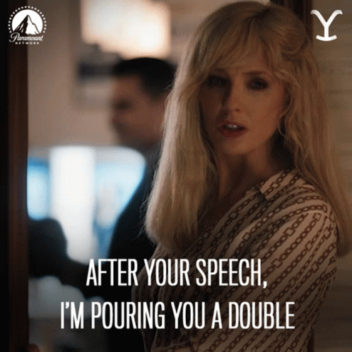 A Poster For Paramount Network Shows A Woman And Says After Your Speech I M Pouring You A Double GIF