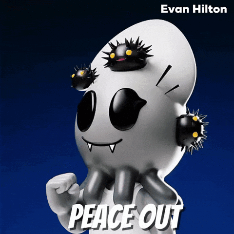 Peace Out Poster By Evan Hilton With Cartoon GIF
