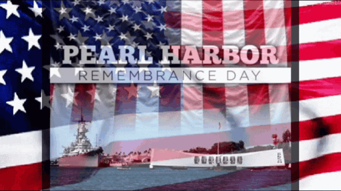 a poster for pearl harbor remembrance day with an american flag