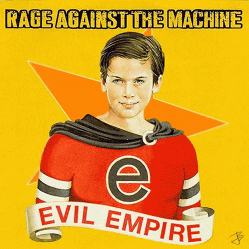 A Poster For Rage Against The Machine Shows A Young Boy GIF