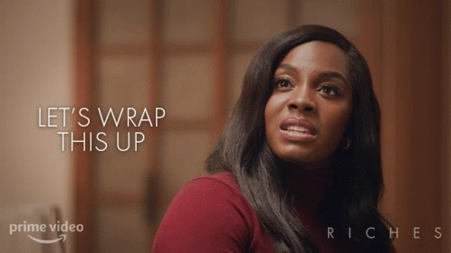 A Poster For Riches Shows A Woman In A Red Turtleneck GIF