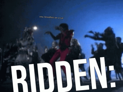 A Poster For Ridden With A Blurred Image Of A Man Dancing GIF