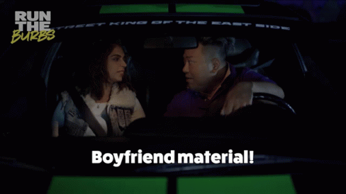 A Poster For Run The Burbs Shows A Man And A Woman GIF