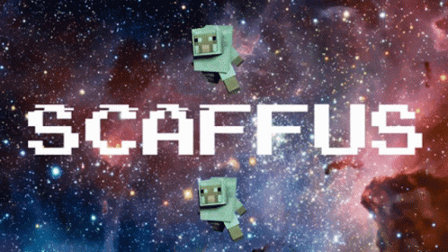 A Poster For Scaffus With A Galaxy Background GIF