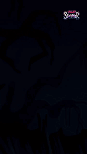 a poster for scooby doo scarifier with a silhouette of a monster in the background