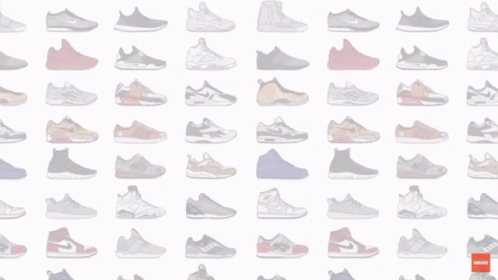 A Poster For Shoe Hunting Vlog With A Man In Front Of A Wall Of Sneakers GIF