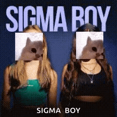 A Poster For Sigma Boy With Two Women And A Cat GIF