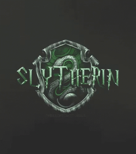 A Poster For Slytherin With A Snake And Smoke Coming Out Of It GIF