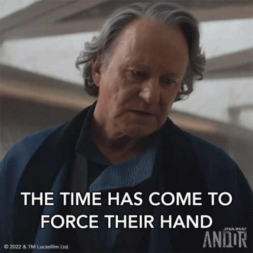 Star Wars Andor Poster With Man In Blue Jacket GIF