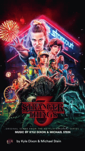 A Poster For Stranger Things 3 Shows A Carnival And Fireworks GIF