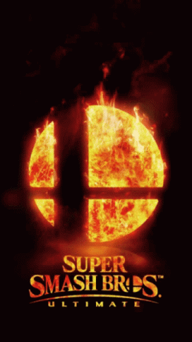 A Poster For Super Smash Bros Ultimate Shows A Fireball GIF