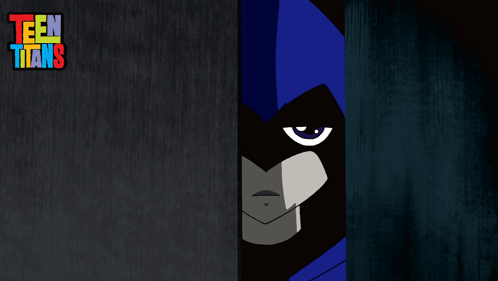 A Poster For Teen Titans With A Cartoon Character GIF