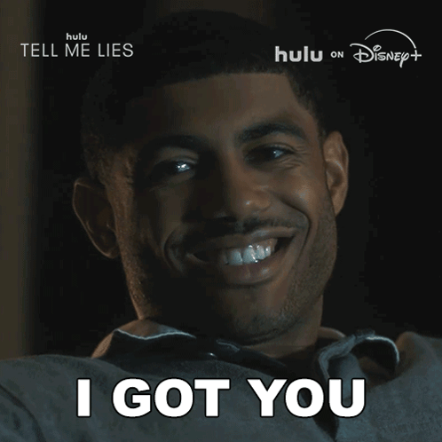 A Poster For Tell Me Lies Shows A Man Smiling And Saying I Got You GIF