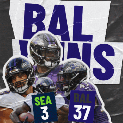 A Poster For The Baltimore Seahawks Shows Players Number 3 37 And 37 GIF
