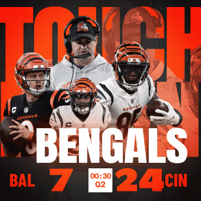 A Poster For The Bengals Shows A Coach And Players GIF