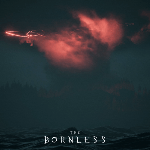 A Poster For The Bornless Shows A Stormy Sky With Lightning GIF