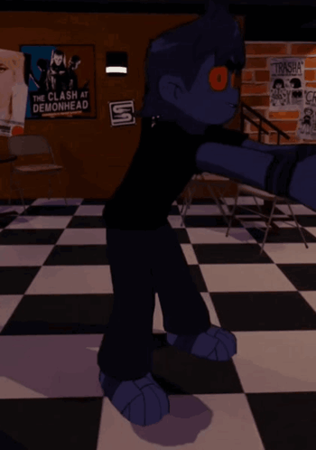 A Poster For The Clash At Demonhead Hangs On The Wall GIF