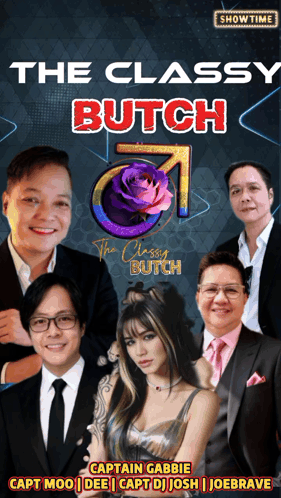 A Poster For The Classy Butch Shows A Group Of People GIF