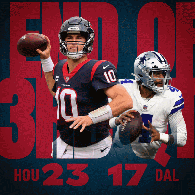 A Poster For The Cowboys And Texans Football Teams GIF