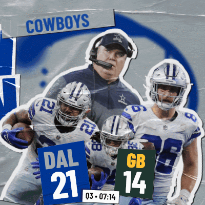 a poster for the cowboys showing players and coach