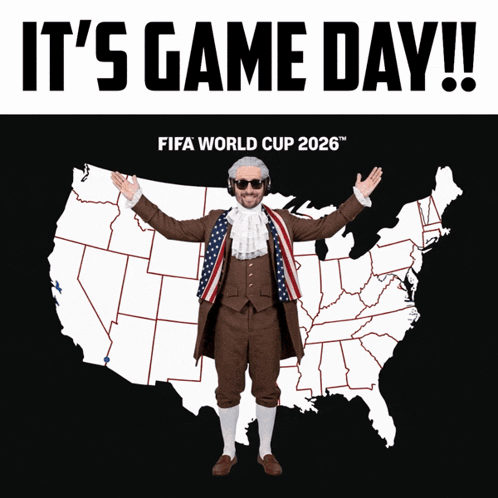 a poster for the fifa world cup 2026 with a man in a suit