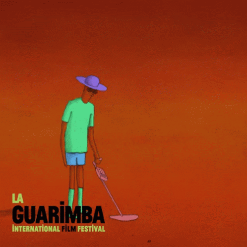 A Poster For The Guarimba International Film Festival Shows Two Men GIF