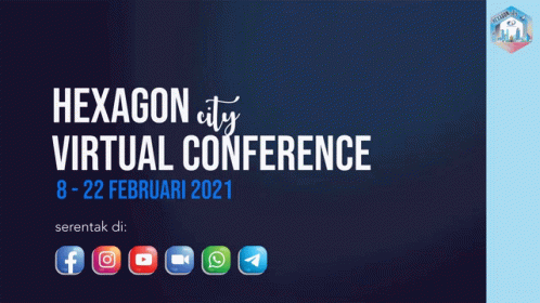 A Poster For The Hexagon City Virtual Conference In February GIF