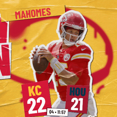A Poster For The Kansas City Chiefs Shows A Player Holding A Football GIF